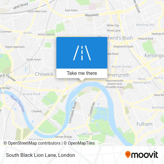 South Black Lion Lane map