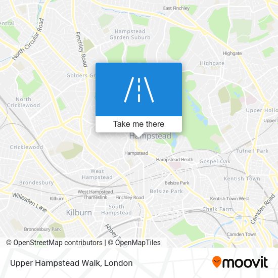 Upper Hampstead Walk map
