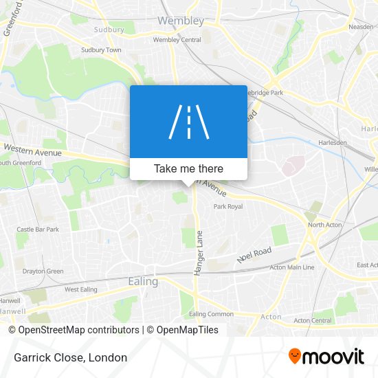 Garrick Close map