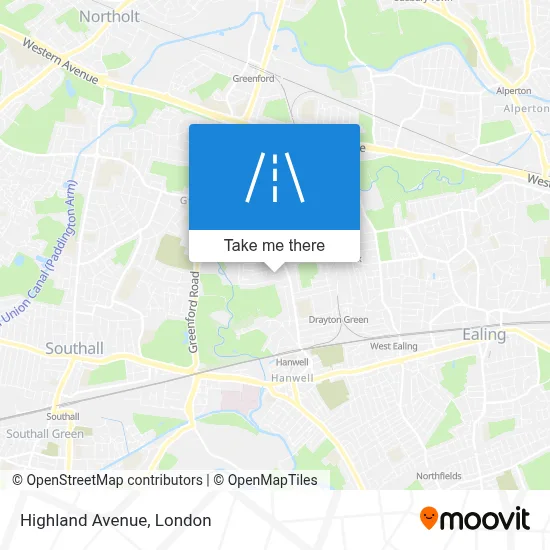 Hanwell Postcode Map How to get to Highland Avenue, Hanwell by bus, train or Tube?