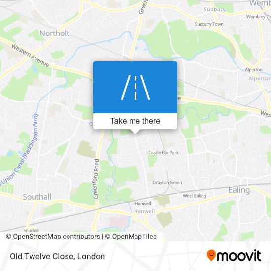 Old Twelve Close map