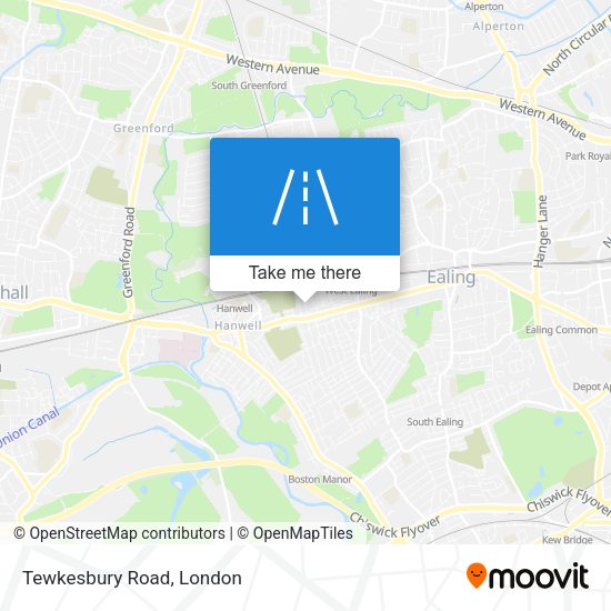 Tewkesbury Road map