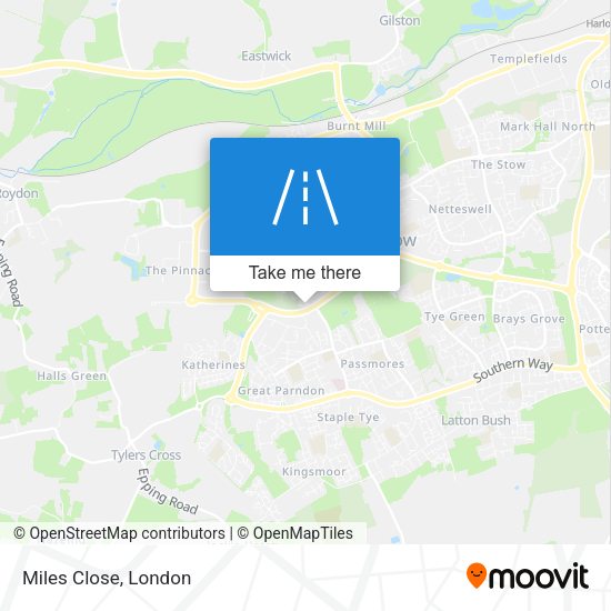 Miles Close map