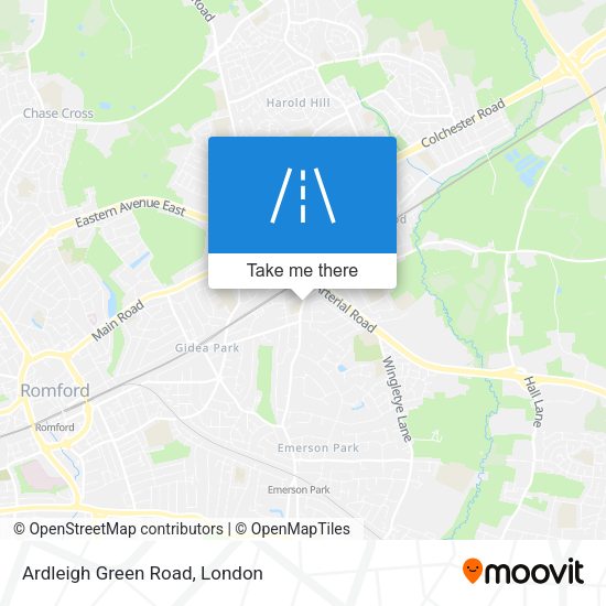 Ardleigh Green Road map