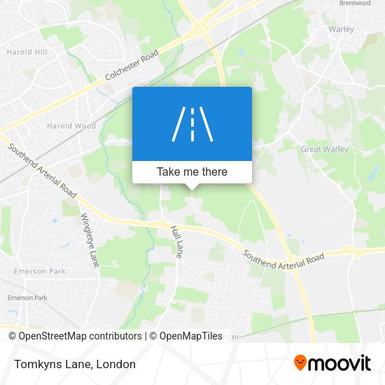 Tomkyns Lane map