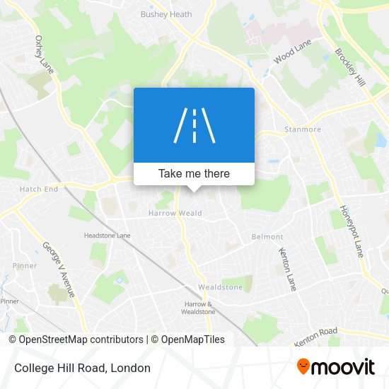 College Hill Road map