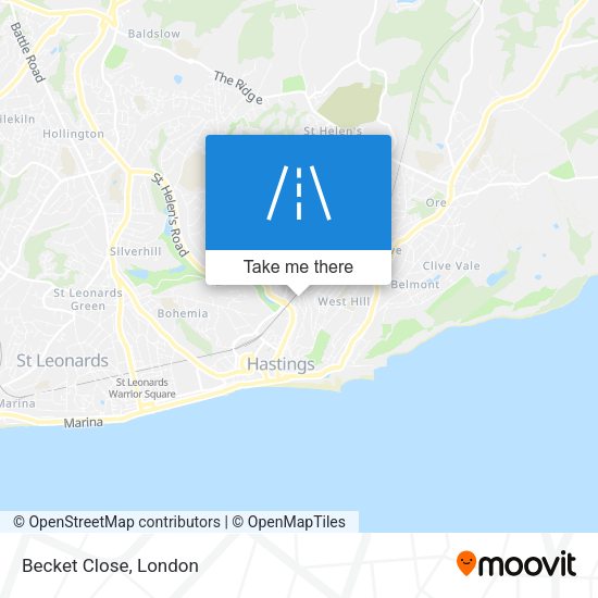 Becket Close map