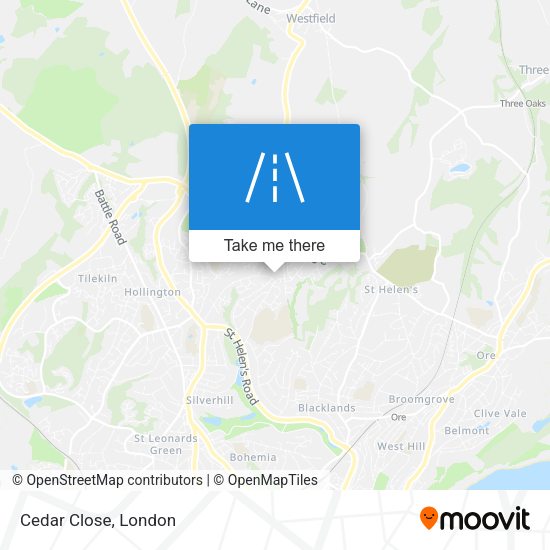 Cedar Close map