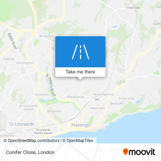 Conifer Close map