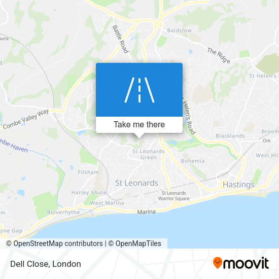 Dell Close map