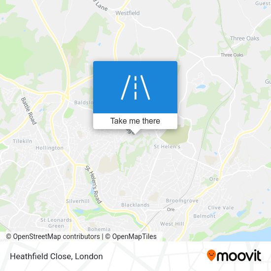 Heathfield Close map