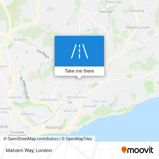 Malvern Way map