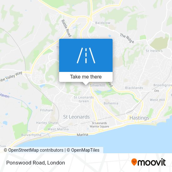 Ponswood Road map