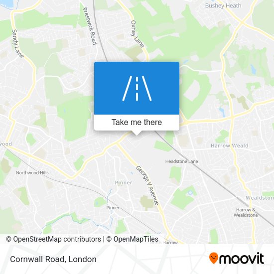 Cornwall Road map