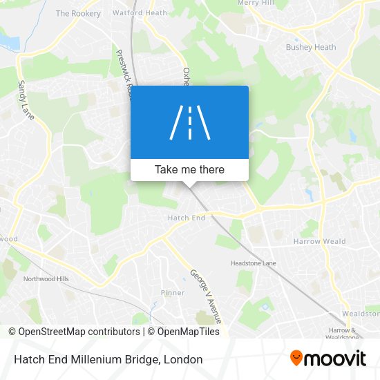 Hatch End Millenium Bridge map