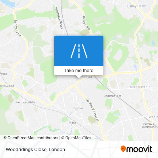 Woodridings Close map