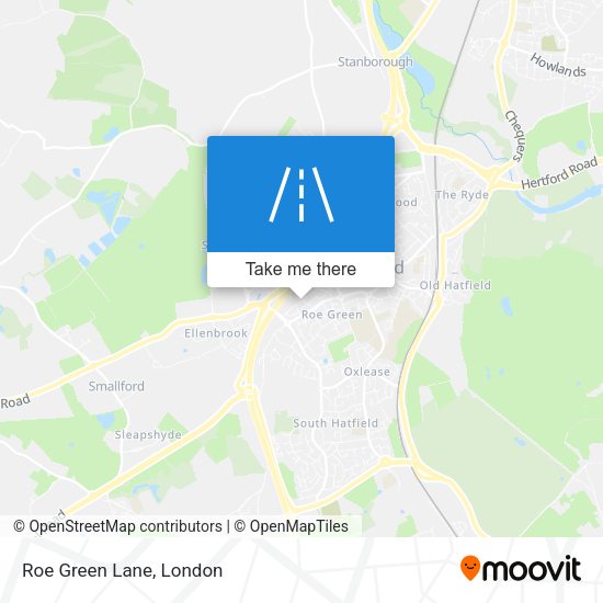 Roe Green Lane map