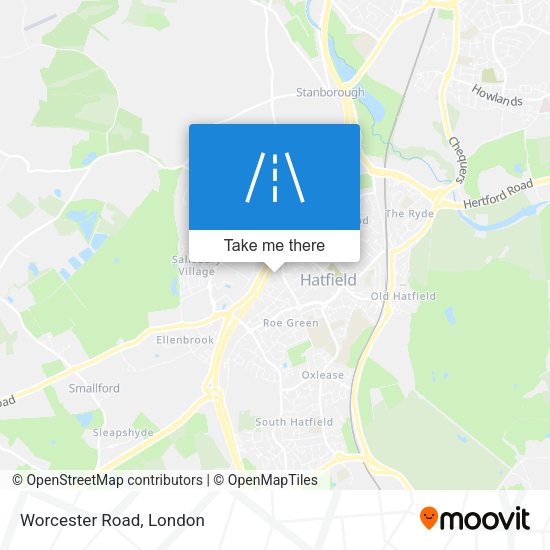 Worcester Road map
