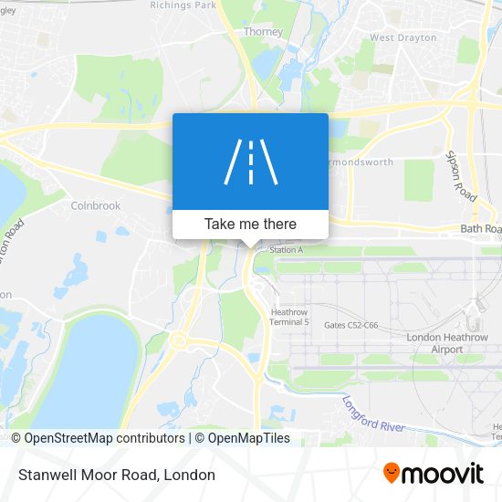 Stanwell Moor Road map