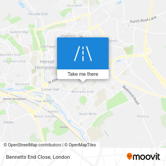 Bennetts End Close map