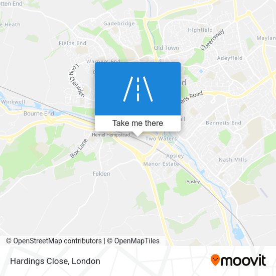 Hardings Close map