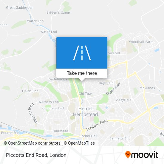 Piccotts End Road map