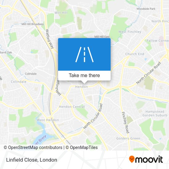 Linfield Close map