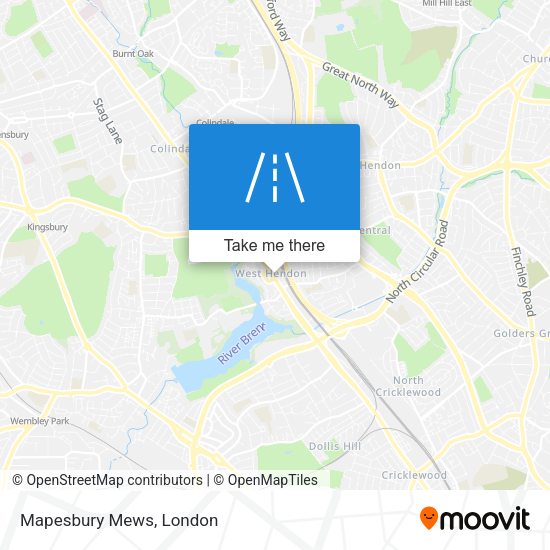 Mapesbury Mews map