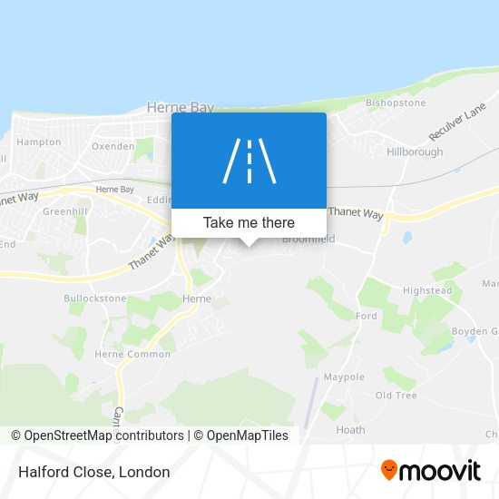 Halford Close map