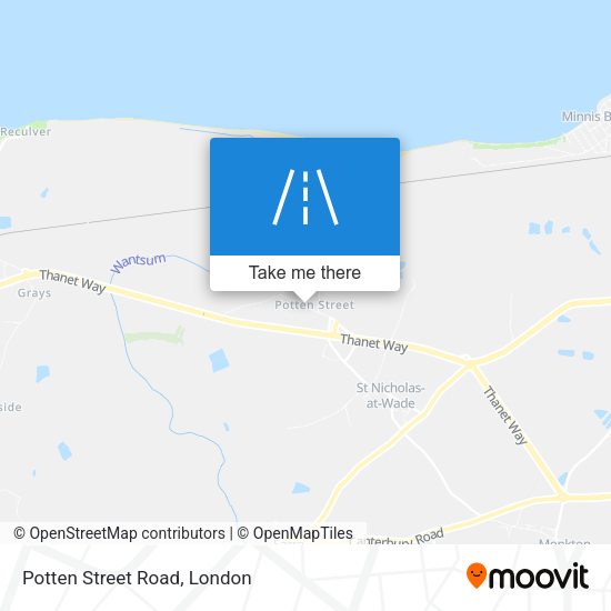 Potten Street Road map