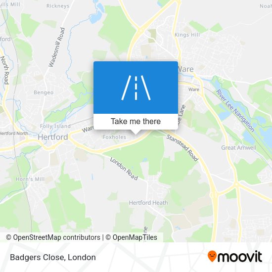 Badgers Close map