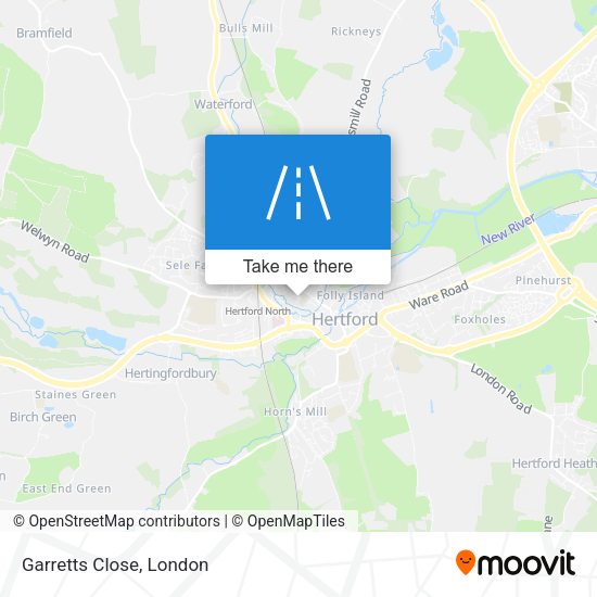 Garretts Close map