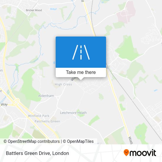 Battlers Green Drive map