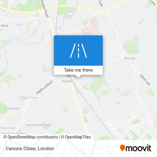 Canons Close map