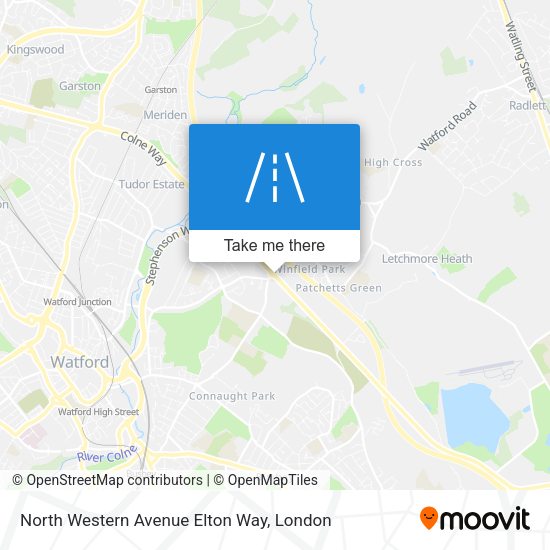 North Western Avenue Elton Way map