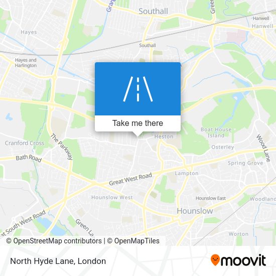 North Hyde Lane map