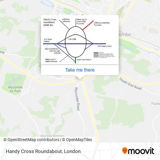 Handy Cross Roundabout map