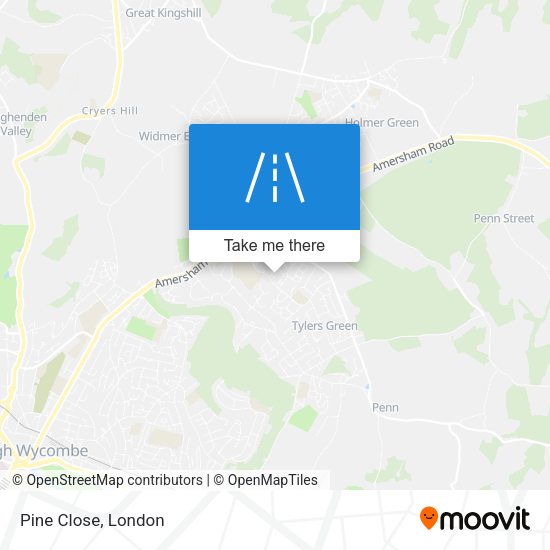 Pine Close map