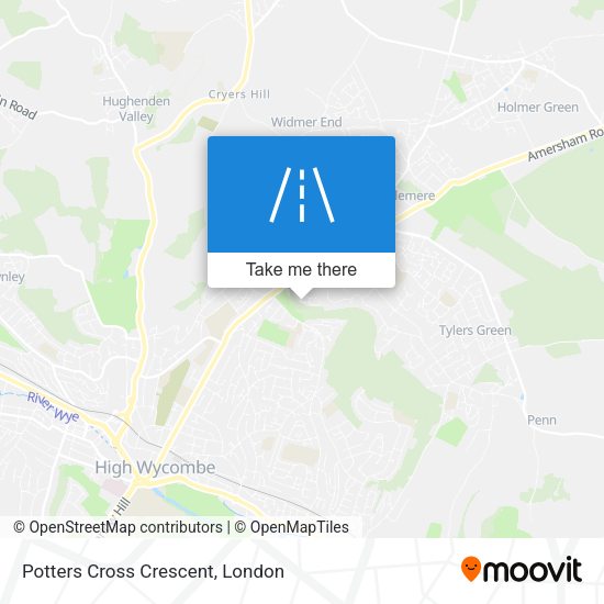 Potters Cross Crescent map