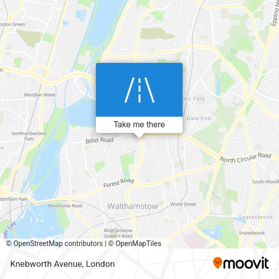 Knebworth Avenue map