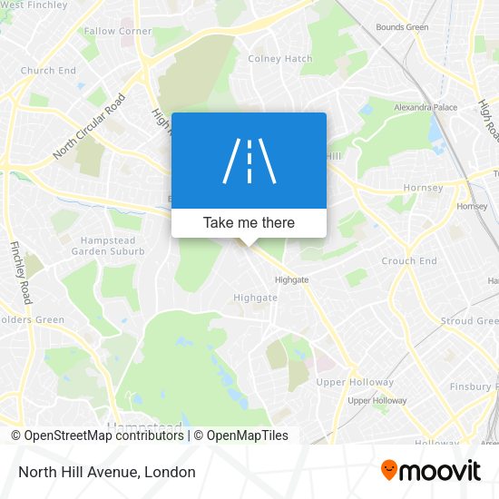 North Hill Avenue map