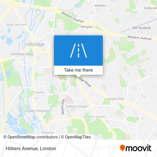 Hilliers Avenue map