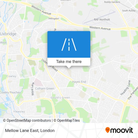 Mellow Lane East map