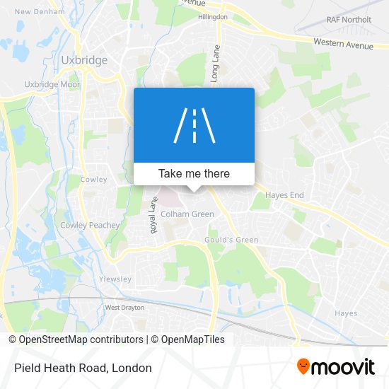 Pield Heath Road map