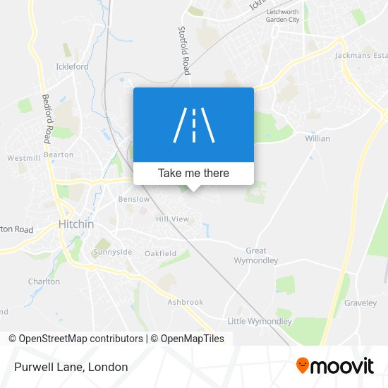 Purwell Lane map