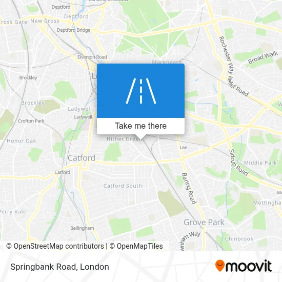 How to get to Springbank Road, Hither Green by bus or train?