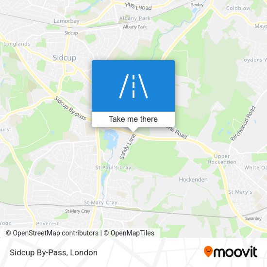 Sidcup By-Pass map