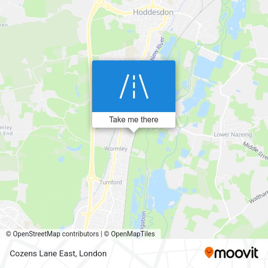 Cozens Lane East map
