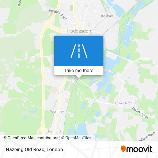 Nazeing Old Road map