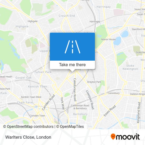 Warlters Close map